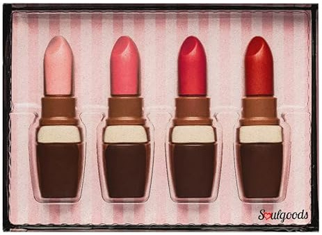 SOULGOODS | Rouge à lèvres en chocolat | Cadeau au chocolat | Maquillage | Cadeau pour sœur, mère, tante, petite amie | Bonbons sans alcool | Chocolat au lait | Anniversaire Pâques