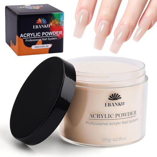 Poudre acrylique rose EBANKU, 120 g/4,23 oz, poudre acrylique professionnelle de grande capacité pour extension d'ongles en acrylique, sculpture d'ongles, longue durée, pas besoin de lampe à ongles