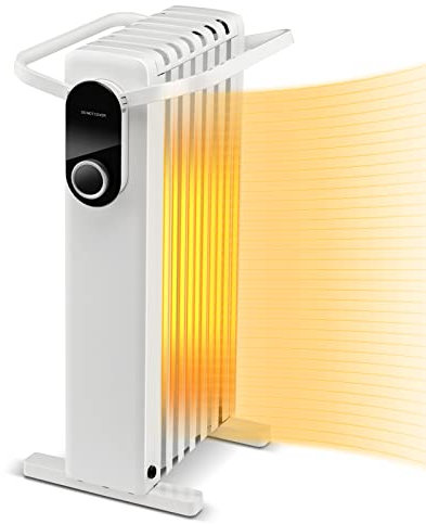 TANGZON 1500W Oil Filled Radiator, 7 Fin Electric Heater with 3 Heat Settings & Overheat Protection, Portable Silent Space Heater for Home Office Bedroom