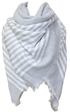 Schal Gelb Schwarz Gestreift Damen Winter bunter Karierter Warmer weicher Schal Schal Nachahmung Kaschmirschal Entfärber Tücher (Grey, One Size)