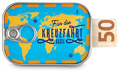 Geldgeschenk Kreuzfahrt Geldgeschenk Schiffsreise und Geldgeschenk Segeln, Geschenk Reisekasse für Schiff Kreuzfahrtschiff Segeln Weltenbummler, Sardinendose für Geld Geschenke Meer, Spardose