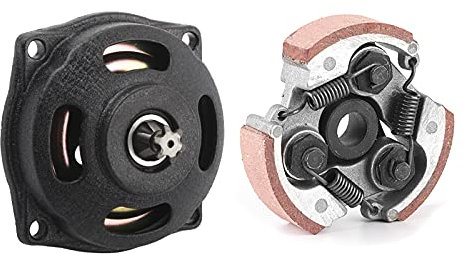 Pocket Bike Kupplung, Motorrad Kupplungsbelag mit 3 Federn 6 Zähne Kupplungstrommel Pad Gear Box Kit für 2-Takt Motorrad Mini Quad Pocket Dirt Bike ATV Roller