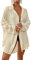 Bsubseach Frauen Button Down Strand Shirt Cover Up für Bademode Bluse Tops Elfenbein Weiß