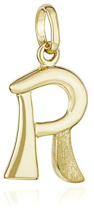 NKlaus Kettenanhänger Buchstabe R 333 Gelb Gold 8 Kt teilmatt 15x10mm Alphabet Amulett 13310