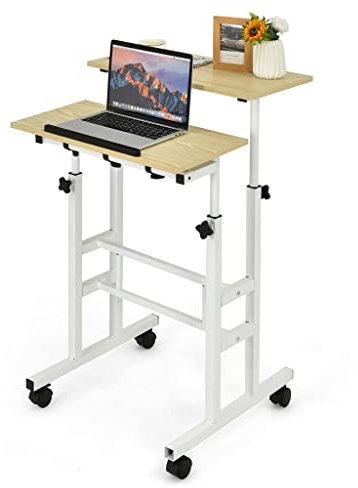 DSHGDJF Mobiler Stehpult, rollbarer, Verstellbarer Laptopwagen, Heimbüro, Computertisch