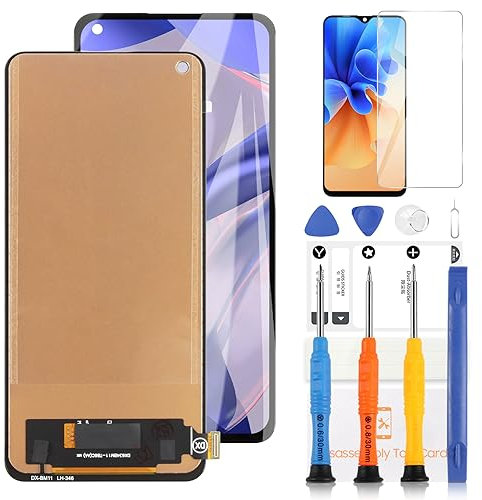 LADYSON Pantalla LCD para Xiaomi 11 Lite NE 5G/Mi 11 Lite 4G y 5G LCD Pantalla Táctil Digitizer Assembly 2109119DG M2101K9AG M2101K9G Cristal de repuesto con herramientas (6,55 pulgadas, negro)