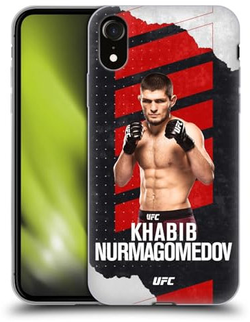 Head Case Designs Offizielle UFC Kampfkarte Khabib Nurmagomedov Soft Gel Handyhülle Hülle kompatibel mit Apple iPhone XR