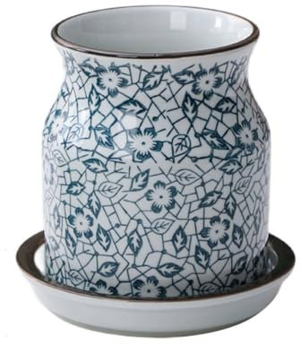 TYMYYS Estante De Drenaje Japonés, Escurridor De Cubiertos De Cerámica Azul Y Blanca Para Palillos, Soporte Para Cubiertos, Soporte Para Palillos Para Cocina -copo de nieve-14x14x14cm