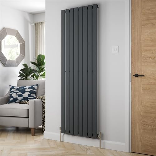 Radiant Living® 1800 x 608mm Anthracite Grey Vertical Tall Designer Radiator Single Column Flat Panel Modern Modern Central Heating Panels Bathroom Radiators