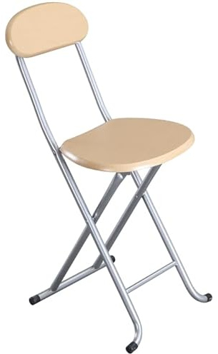 OCEANO Klappbarer Hocker aus MDF-Holz, Metallgestell, ideal für Küche, Wohnzimmer, Terrasse, Balkon, Veranda, Garten, zusammenklappbar, natürliche Farbe, platzsparend