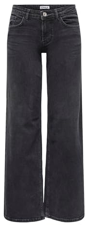 ONLY Damen ONLJUDY LW Wide Leg DNM TAI Jeans, Washed Black, 28W x 32L