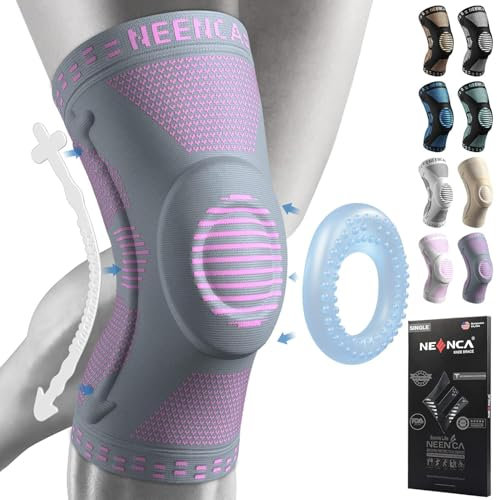 NEENCA Kniestütze, Komprimierte Kniebandage mit Patella Gel Pads & Feder Seitenstabilisatoren, Medizinischer Knieschützer für Laufen, Meniskusriss, Arthritis, Gelenkschmerzlinderung, ACL, Erholung