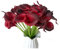 Wisafory 10 Stück Künstliche Calla Lily Kunstblumen Realistic Latex Calla Lilie Brautstrauß Künstliche Calla Real Touch Blumen Dekoration für Hochzeits Wohnzimmer Büro Hotel Küche Weinrot