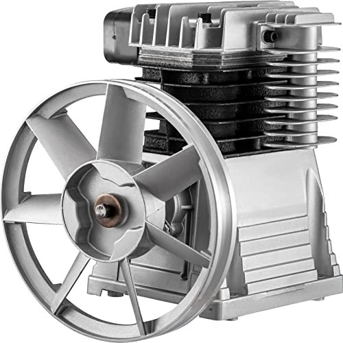 VEVOR Pompa a Testa del Compressore Aria 375L 3KW Tipo di Pistone Testa della Pompa a Doppio Cilindro 1300tr / min 1 Stadio 11 Bar Costruzione della Testa della Pompa a Cilindro in Alluminio
