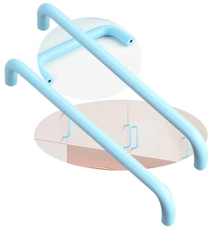 2 Packs Cabinet Pulls aluminium alloy Colourful children's room pulls Double curved shape Cupboard Handles,Drawer Knobs,Kitchen Door Levers for Bathroom,Closet,Wardrobe (Hole Pitch 192mm,Blue)