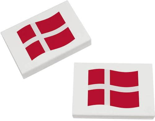 Azeeda 2 x 45mm 'Waving Danish Flag' Erasers/Rubbers (ER00040381)
