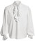 LUYANA Mens Pirate Shirt Vampire Renaissance Victorian Steampunk Gothic Shirt White M