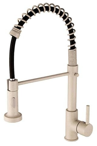 ZYCDP Mitigeur Cuisine avec Douchette Extractible avec Ressort, Robinet Cuisine Rotatif à 360° Mitigeur Cuisine eau Chaude et Froide Beige