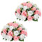 Oairse 2er-Set Künstliche Blumenkugel mit 30 Köpfrosen Kunstseidenblumen Blumenstrauß Blumenstrauss Rosen Bouquet für Hochzeit Zuhause Tischparty Fensterdekoration Hochzeitsmittelstücke, Weiß-Rosa