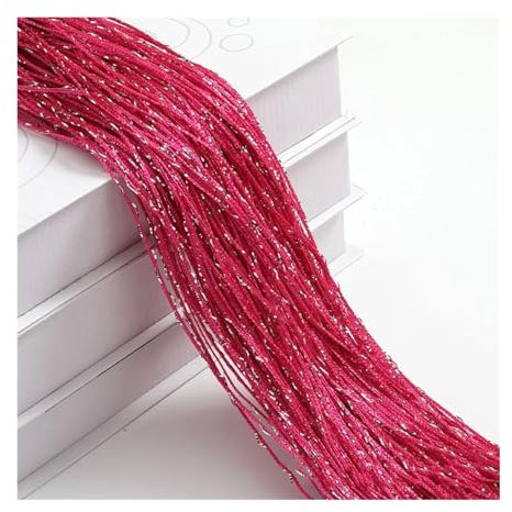 FZZIBQYR Perlenvorhänge für Türen, Türvorhang mit Quaste, 1 Stück, 100 x 200 cm, glitzernder Türvorhang mit Perlen, Raumteiler, mit Perlenfransen, Polyestergewebe, Fensterpaneel, 1 x 2 m (Farbe: Rot)