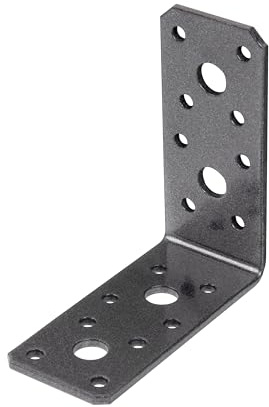 Alberts 823177 DURAVIS® Winkelverbinder | schwarzdiamant duplexbeschichtet | Größe 90 x 90 x 40 mm | 50er Set