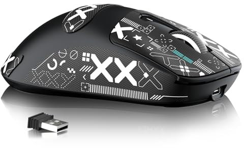 ATTACK SHARK X3MAX 49g SUPERLIGHT Mouse with Tape, PixArt PAW3950 Gaming Sensor, BT/2.4G Wireless/Wired Gaming Mouse, 6 Adjustable DPI 42000, 200 Hrs Battery, Office Mice for Win11/Xbox/PS/Mac (Black)