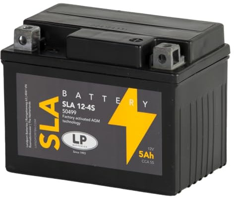 LANDPORT Batterie 12V 5Ah SLA 12-4S kompatibel für Adly Jet 50 Silver Fox, Aprilia Gulliver, Derbi Atlantis, Senda R DRD, Generic Spin, Kawasaki KLX 125