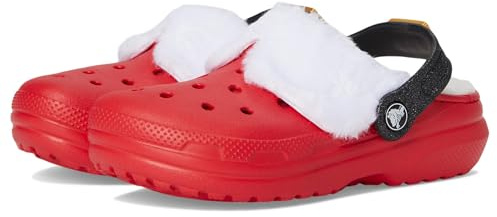 Crocs Uni-Kinder Classic Holiday gefütterte Clogs (kleines großes Kind), Varsity Red/Multi, 30.5 EU
