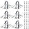 HHXUUAN 6 Pieces M6 Heavy Duty Square Eye Plate Pad Hooks,304 Stainless Metal Suspension U Hooks with 24 Screws for Wall Ceiling Hanging