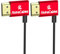 Alvin's Cables Câble HDMI 8K 2.1 48 Gbps Haute Vitesse Φ2,4 mm Ultra Fin 8K @ 60 Hz 4K @ 120 Hz pour Sony A7 A9, BMPCC, pour Canon C70, pour Atomos Ninja, pour SmallHD, Angle Gauche à Gauche 30 cm