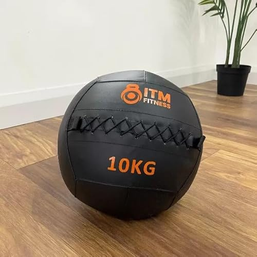 InTheMarket Wandball, Medizinball, Set mit 1 Stück, 4 kg, 6 kg, 8 kg, 10 kg, 12 kg, abriebfestes Vinyl, doppelte Nähte, 36 cm Durchmesser