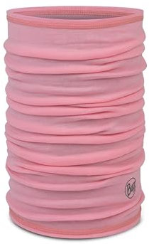 Buff Braga de cuello Merino Lightweight Niño Niña, Bufanda Multifuncional 100% Lana Merino, Senderismo, Aire Libre, Sostenible, Ligera, Fina, Talla Única, Rosa