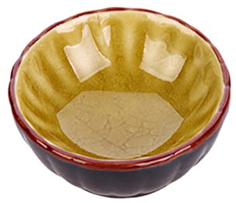 DINHEAROM 3stücke Teiliges Keramik Dipschalen Eisriss-design Gelb Kleine Porzellan Vorratsschalen Für Gewürze Essig Saucen Für Bbq Küche Picknick Party Sichere Langlebige Würzschalen