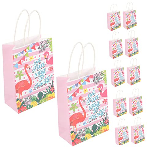 Papiertüten Flamingo aus Papier 12 Stück für Hawaii Partys