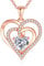 Jrêveinfini Coeur Collier Femme Or Rose Argent 925, Collier Coeur Amitié, Personnalisé Pendentif Femme Maman Mere Fille, Bijoux Cadeau Fete Des Meres Anniversaire Maman