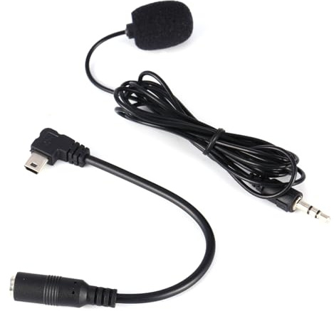 DriKou 3,5 mm -Mikrofon, schwarzes 3,5 -mm -Mikrofonclip am Mikrofon und Adapterkabel für Wand, Glas, Auto, Tür