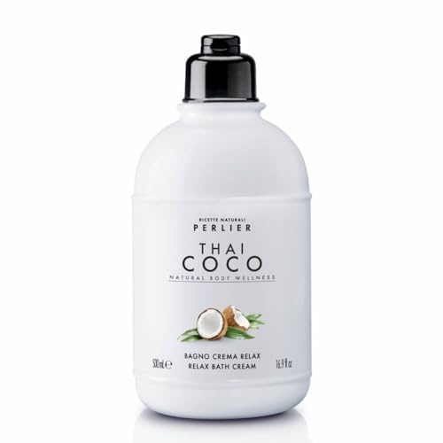 Perlier, Bagno Crema Relax Thai Coco, Idratante e Avvolgente con Olio Vergine di Cocco, Aiuta a rendere la Pelle Morbida e Profumata, Dona Relax e Benessere, 500 ml