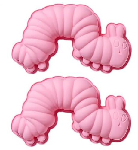 Bohany 2X Silikon Raupenform,Backform,Schokoladenformen,Kuchenform Nimmersatt,Kuchenform Geburtstagskuchen Fondant,Süßigkeiten,Tortedeko