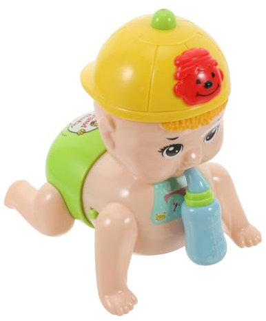 BESPORTBLE 1stück Krabbelndes Spielzeug Für Kleinkinder Kreative Batterielose Krabbelpuppe Mit Musik Und Licht Gelb Fördert Die Motorische Entwicklung Und Farbensinn Der Junge Mädchen