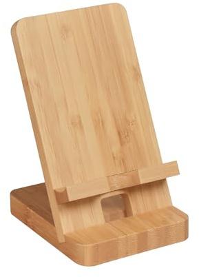 Abbolinxus Holz-Telefonständer, Schreibtisch-Holz-Telefonhalter, tragbarer Büro-Telefonständer für Schreibtisch, iPad-Ständer aus Bambus, kompatibel mit iPhone und allen Handys