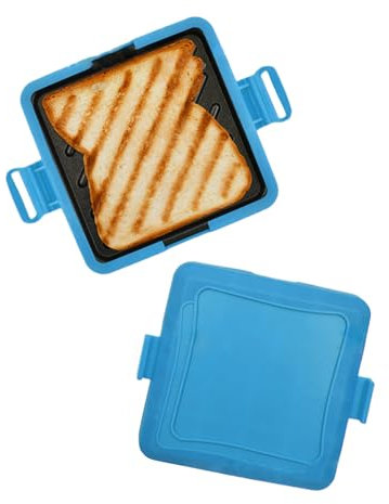 Sandwichera Para Microondas, Tostadora Portátil No Eléctrica Y Antiadherente Para Microondas, Tostadora Multifunción Con Mango De Silicona Para Dormitorios, Oficinas Y Camping