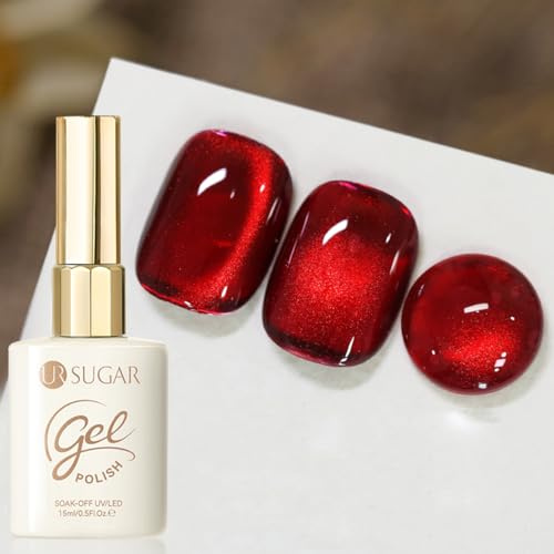 UR SUGAR Bright Red Glass Cat Magnetic Eye Gel Nail Polish 15ml