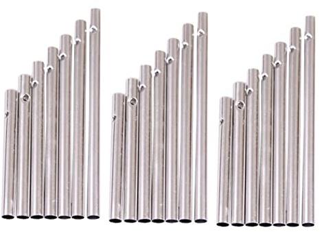 Alluminio per Campanella del Vento Fai da 21 Pezzi | Diametro 8mm, per Pendenti e Decorazioni Domestiche, Uso Esterno, Colore Argento, Set per Ragazzo Ragazza