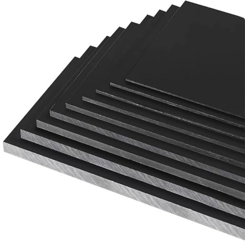 TIHONORI Plaque HDPE Noir 10mm Épaisseur Polyéthylène Haute Densité Robuste Résistante à la Corrosion Panneau Rigide Atelier Bricolage Industriel,300 × 400mm