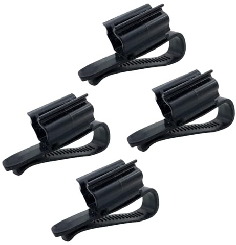 Hehglng 4 Stück schwarze Fisch-Befestigungsclips für Wasserrohr-Schlauchhalter, multifunktional, verstellbare Klemme für 0,79 cm - 1,57 cm Durchmesser Wanne, Aquariumschlauchhalter