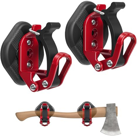 BPOPO 2 Pack Magnetic Shovel Holder for Truck, Heavy Duty No-Drill Magnetic Axe & Tool Mount, Quick Release Rubber Clamp Bracket for Roof Rack, RV, Trailer, ATV & Garage Storage