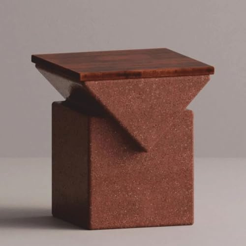 Casa Padrino Luxus Hocker Braun/Dunkelbraun H. 50 cm - Beton Garten Möbel
