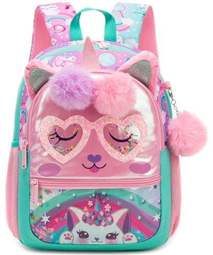 HTgroce barnryggsäck barn ryggsäck förskola ryggsäck dagis väska dagis ryggsäck mini ryggsäck ryggsäck ryggsäck för skola barn, A-rosa kattunge