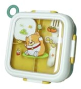 BRANDANI LUNCH BOX SOTTOVUOTO L'ORA DELLA PAPPA C/FORCHETTA, PORTACONDIMENTI SALVIA