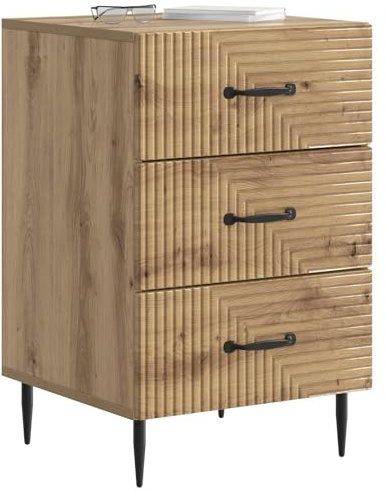 vidaXL Nachttisch Artisan-Eiche 43 x 41 x 66,5 cm Holzwerkstoff, Kompakter Nachttisch, rechteckig, Vintage Stil, viel Stauraum, Coole Beistelltisch für kleine Räume